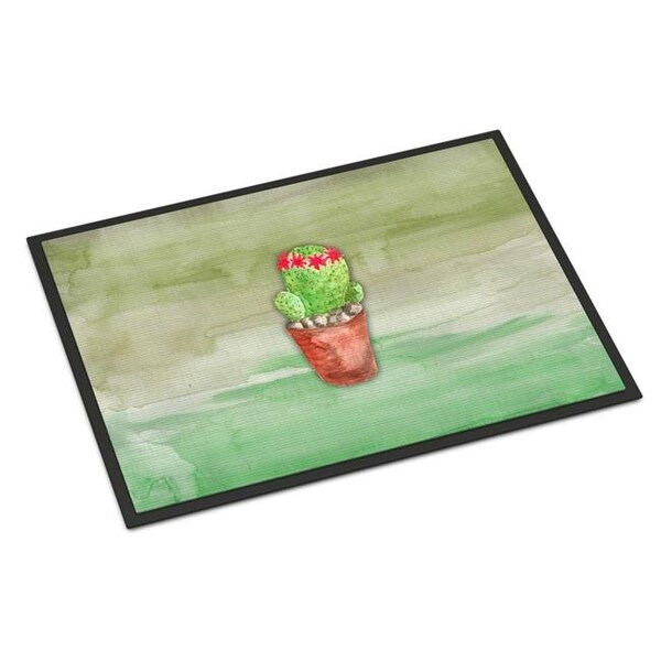 Carolines Treasures Carolines Treasures BB7364JMAT 24 x 36 in. Cactus Green Watercolor Indoor or Outdoor Mat BB7364JMAT - main
